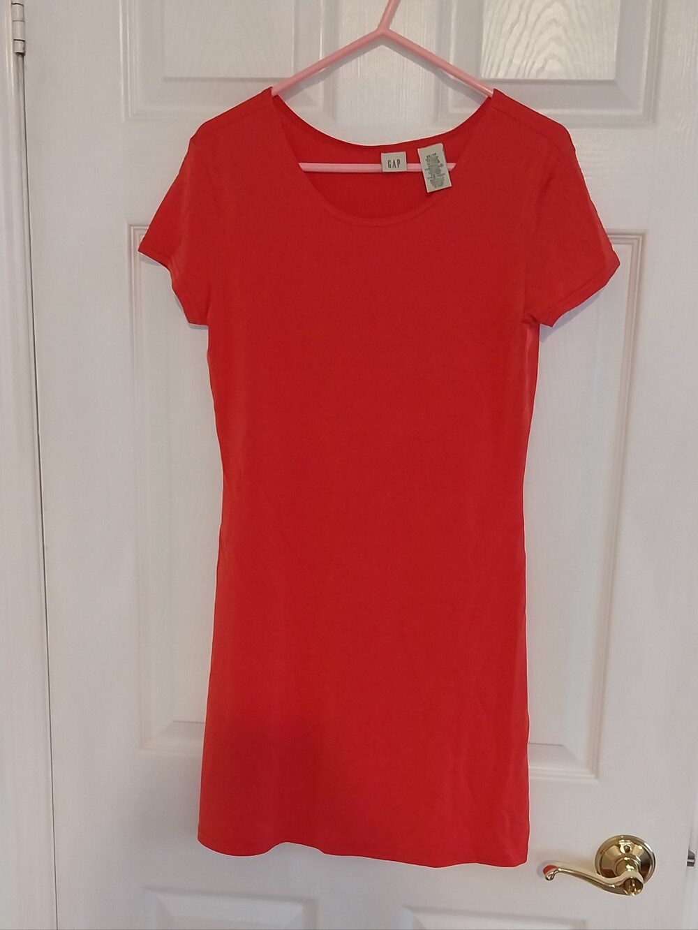 GAP Bright Red Short Sleeve Scoop Neck Mini Dress